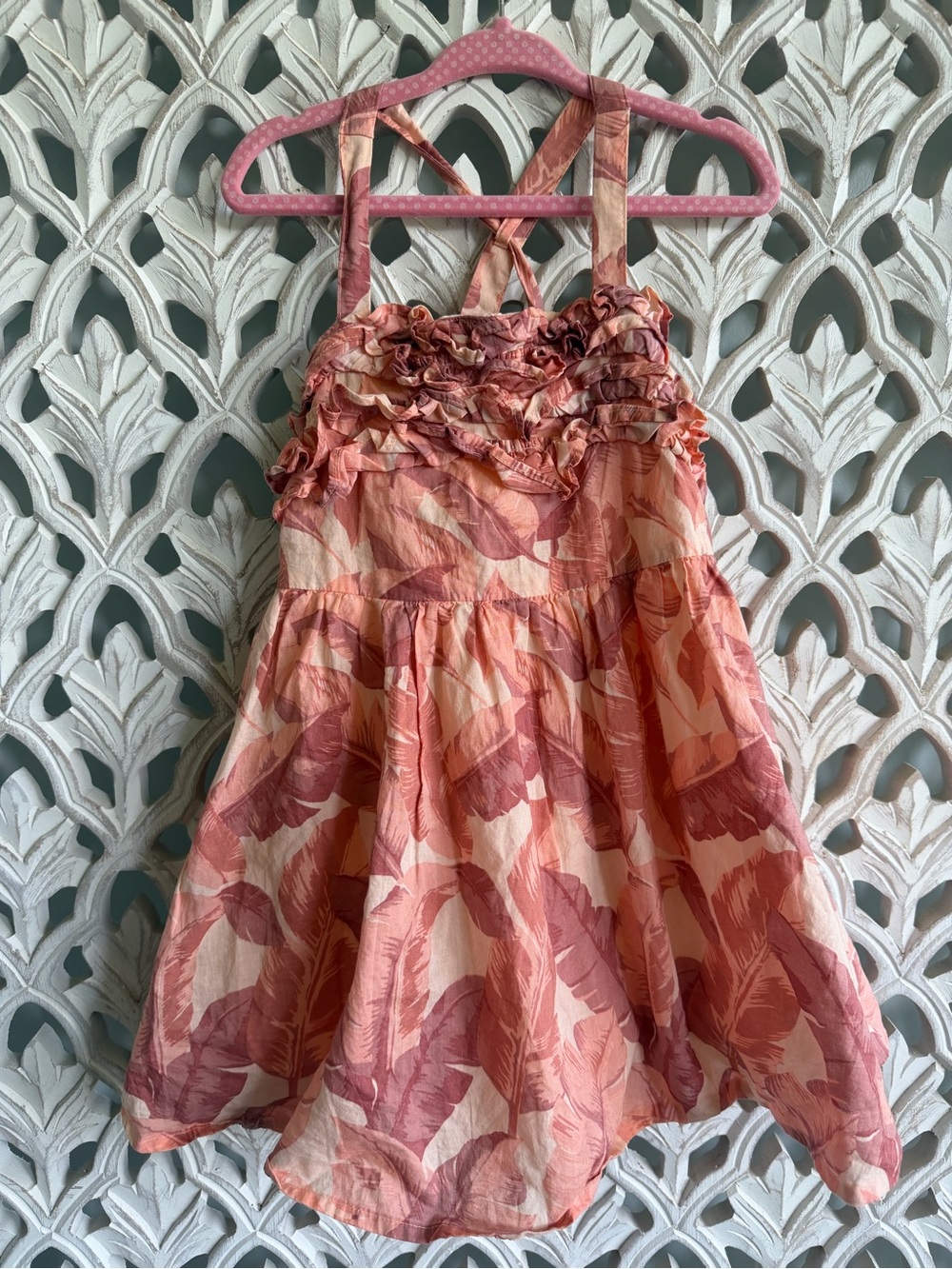 Janie and Jack Leaf-Print Autumn Sundress, size 3